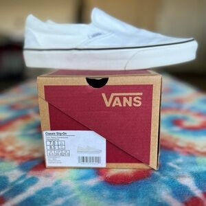 Vans Glow in the Dark Checkered White Slip-On Shoes